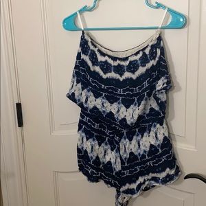 Tie Die Strapless Romper